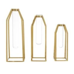 CosmoLiving By Cosmopolitan Set Of 3 Gold Stainless Steel Glam Vase, 13" X 5" X 5" 15 CosmoLiving By Cosmopolitan Set Of 3 Gold Stainless Steel Glam Vase, 13" X 5" X 5" -Michaels Shop D502671S 6