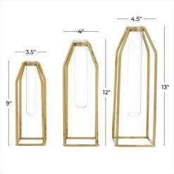 CosmoLiving By Cosmopolitan Set Of 3 Gold Stainless Steel Glam Vase, 13" X 5" X 5" 16 CosmoLiving By Cosmopolitan Set Of 3 Gold Stainless Steel Glam Vase, 13" X 5" X 5" -Michaels Shop D502671S 7