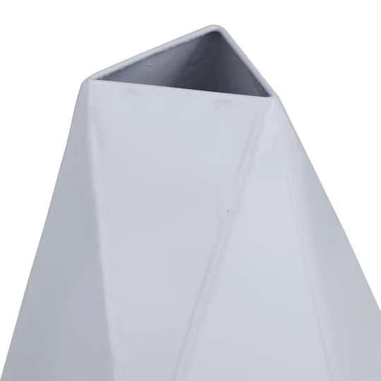 CosmoLiving By Cosmopolitan White Iron Contemporary Vase, 12" X 10" 5 CosmoLiving By Cosmopolitan White Iron Contemporary Vase, 12" X 10" - Image 5