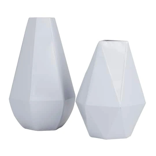 CosmoLiving By Cosmopolitan White Iron Contemporary Vase, 12" X 10" 7 CosmoLiving By Cosmopolitan White Iron Contemporary Vase, 12" X 10" - Image 7