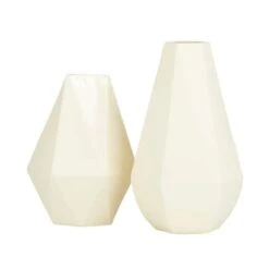 CosmoLiving By Cosmopolitan Cream Iron Contemporary Vase, 12" X 10" -Michaels Shop D507798S 2