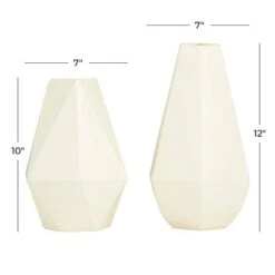 CosmoLiving By Cosmopolitan Cream Iron Contemporary Vase, 12" X 10" -Michaels Shop D507798S 7