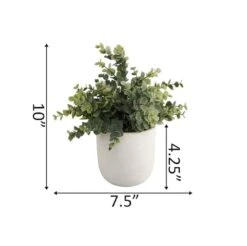 Flora Bunda® 6" Eucalyptus Plant In Ceramic Texture Planter -Michaels Shop D511314S 2