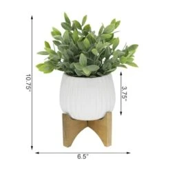 Flora Bunda® 10.7" Tea Leaf In Ridge Pot On Stand -Michaels Shop D511318S 2