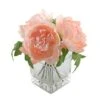 Flora Bunda® 8" Pink Peony Arrangement In Glass Pot