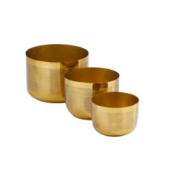 CosmoLiving By Cosmopolitan Iron Modern Planter Set Gold -Michaels Shop D511415S 2