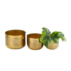 CosmoLiving By Cosmopolitan Iron Modern Planter Set Gold -Michaels Shop D511415S 3