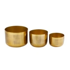 CosmoLiving By Cosmopolitan Iron Modern Planter Set Gold -Michaels Shop D511415S 6