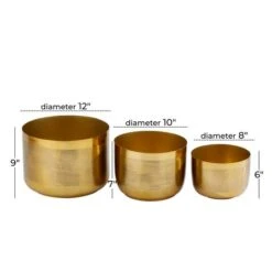CosmoLiving By Cosmopolitan Iron Modern Planter Set Gold -Michaels Shop D511415S 7