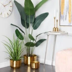 CosmoLiving By Cosmopolitan Iron Modern Planter Set Gold -Michaels Shop D511415S 8