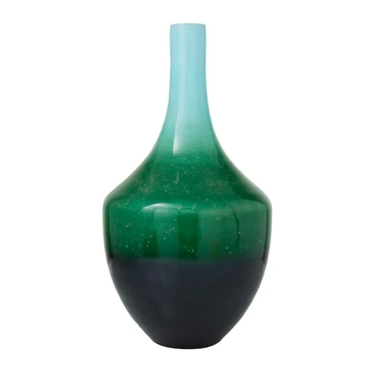 Green Glass Modern Vase, 22" X 12" X 12" 3 Green Glass Modern Vase, 22" X 12" X 12" - Image 3