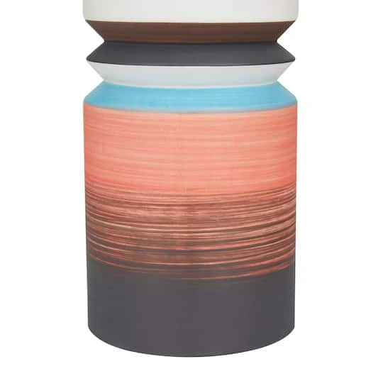 Set Of 2 Multi Stoneware Modern Vase, 14" X 5" X 5" 5 Set Of 2 Multi Stoneware Modern Vase, 14" X 5" X 5" - Image 5