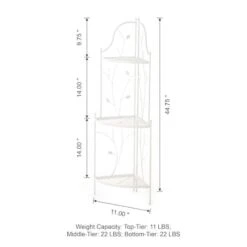 Glitzhome® 3-Tiered Metal Corner Shelf Planter Stand White -Michaels Shop D583517S 8