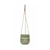 Hello Honey® 7" Hanging Stoneware Striped Planter With Jute Rope Hanger