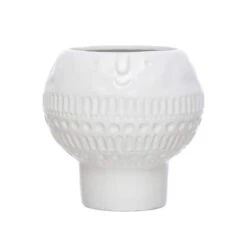 Hello Honey® 6" Reactive Glaze Stoneware Footed Planter With Face