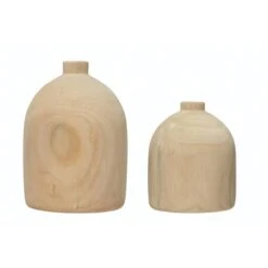 Hello Honey® 9" Decorative Paulownia Wood Vase -Michaels Shop D587944S 6
