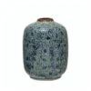 Hello Honey® 7" Distressed Blue Terracotta Vase With Floral Pattern