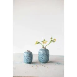 Hello Honey® 7" Distressed Blue Terracotta Vase With Floral Pattern -Michaels Shop D588004S 3