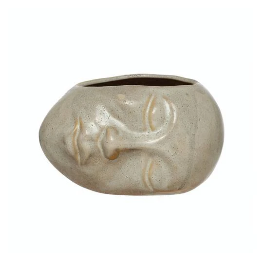 Hello Honey® 6'' Reactive Glaze Stoneware Face Planter 2 Hello Honey® 6'' Reactive Glaze Stoneware Face Planter - Image 2