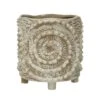 Hello Honey® 8'' Textured Stoneware Footed Planter With Swirl Pattern
