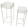 Santa's Workshop Antique White Iron Plant Stands Set