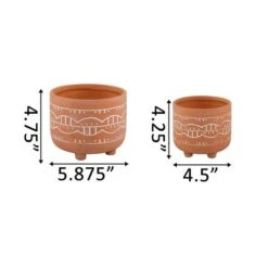 Flora Bunda® Orange Navajo Footed Planter Set -Michaels Shop D600012S 2