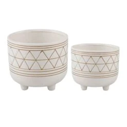 Flora Bunda 6" & 5" Geo Ceramic Pot With Legs Set -Michaels Shop D600017S 1 1