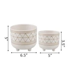 Flora Bunda 6" & 5" Geo Ceramic Pot With Legs Set -Michaels Shop D600017S 2