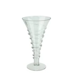 Northlight 15.75" Clear Transparent Spiral Glass Trumpet Vase