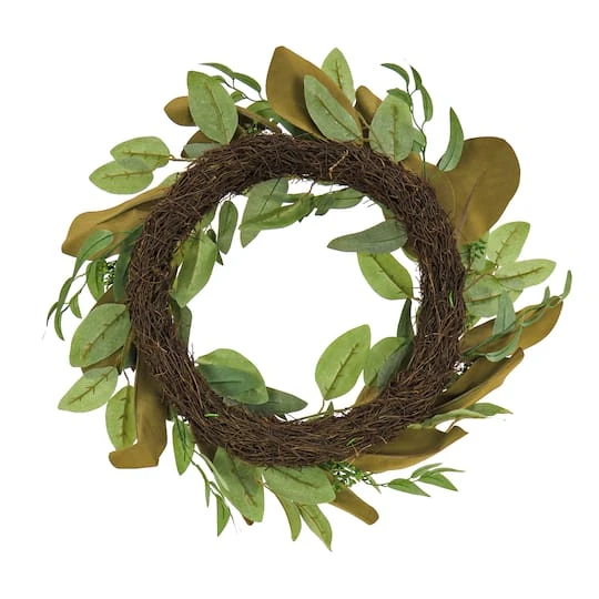 22" Eucalyptus & Magnolia Leaf Wreath 5 22" Eucalyptus & Magnolia Leaf Wreath - Image 5