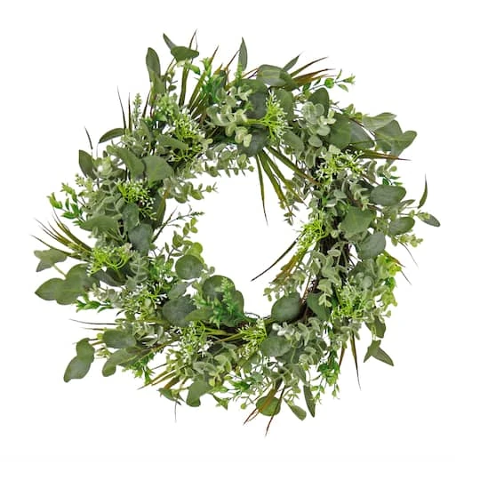 22" Eucalyptus & Grass Wreath 2 22" Eucalyptus & Grass Wreath - Image 2