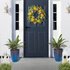 Glitzhome® 17" Eco-Friendly Oversized Faux Ceramic Tall Bowl Planters, 2ct. Cobalt Blue -Michaels Shop D622964S 14