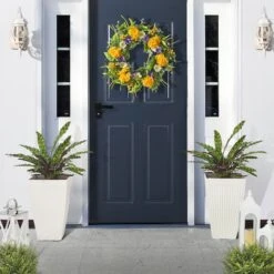 Glitzhome® 23" Eco-Friendly Oversized Faux Concrete Square Fluted Pot Planters, 2ct. White -Michaels Shop D622965S 14