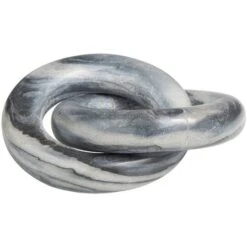 6" Black Marble Geometric Link Chain Sculpture -Michaels Shop D736252S 4