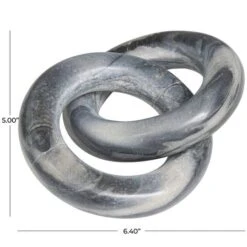 6" Black Marble Geometric Link Chain Sculpture -Michaels Shop D736252S 5