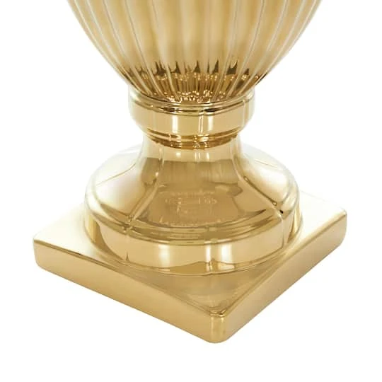 31.5" Gold Ceramic Decorative Jars With Grooves 8 31.5" Gold Ceramic Decorative Jars With Grooves - Image 8