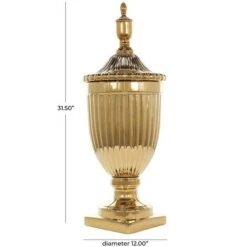 31.5" Gold Ceramic Decorative Jars With Grooves 17 31.5" Gold Ceramic Decorative Jars With Grooves -Michaels Shop D736253S 9