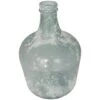 17" Frosted Spanish Bottle Recycled Glass Vase