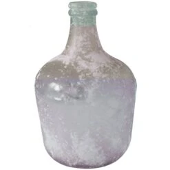 17" Frosted Spanish Bottle Recycled Glass Vase -Michaels Shop D758426S 3