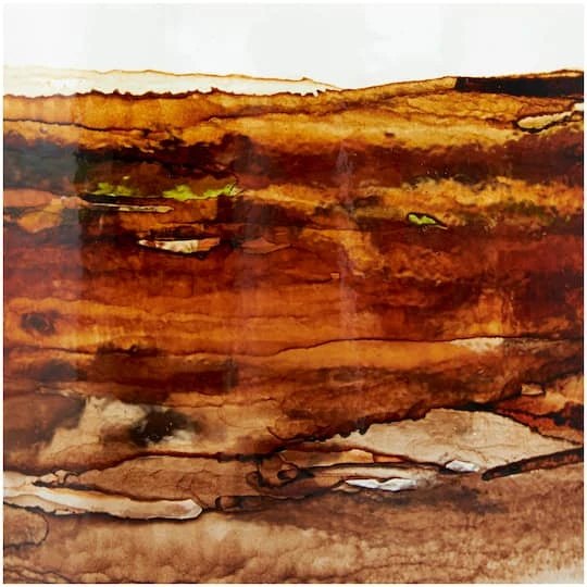 10" Clear & Brown Swirl Abstract Spanish Bottle Recycled Glass Vase 6 10" Clear & Brown Swirl Abstract Spanish Bottle Recycled Glass Vase - Image 6