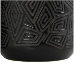 Black Ceramic Vase With Geometric Etchings Set -Michaels Shop D758432S 6
