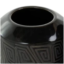 Black Ceramic Vase With Geometric Etchings Set -Michaels Shop D758432S 8