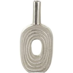 16" Silver Linear Etched Aluminum Circular Vase 13 16" Silver Linear Etched Aluminum Circular Vase -Michaels Shop D758449S 3