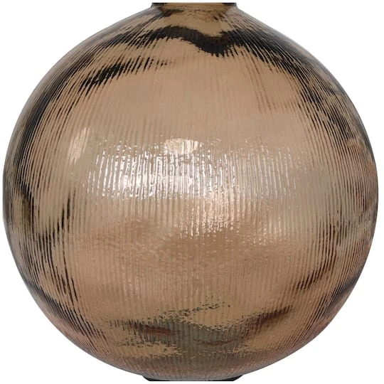 17" Brown Ribbed Spanish Bottle Recycled Glass Vase 6 17" Brown Ribbed Spanish Bottle Recycled Glass Vase - Image 6