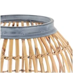 16" Brown Bamboo Handmade Open Frame Vase With Blue Metal Accents -Michaels Shop D758454S 6