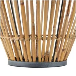 16" Brown Bamboo Handmade Open Frame Vase With Blue Metal Accents -Michaels Shop D758454S 7