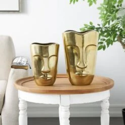 Gold Glam Aluminum Face Vase Set 25 Gold Glam Aluminum Face Vase Set -Michaels Shop D758459S 12
