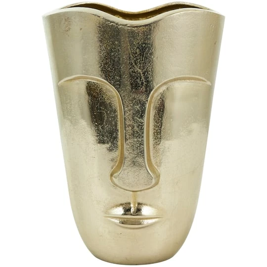 Gold Glam Aluminum Face Vase Set 4 Gold Glam Aluminum Face Vase Set - Image 4