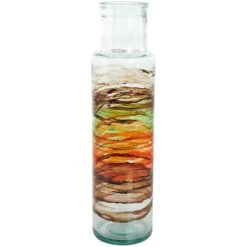 22" Multicolor Swirl Glass Cylinder Vase