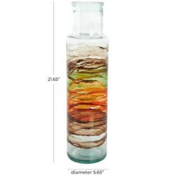 22" Multicolor Swirl Glass Cylinder Vase -Michaels Shop D758466S 8
